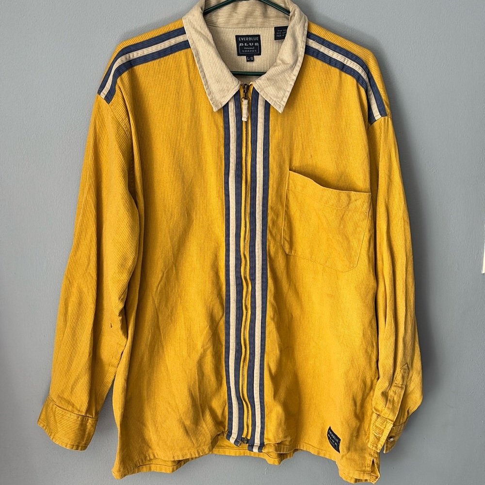 Vintage EVERBLUE Original Shades Women’s Y2K Corduroy Mustard/Blue Jacket Size L